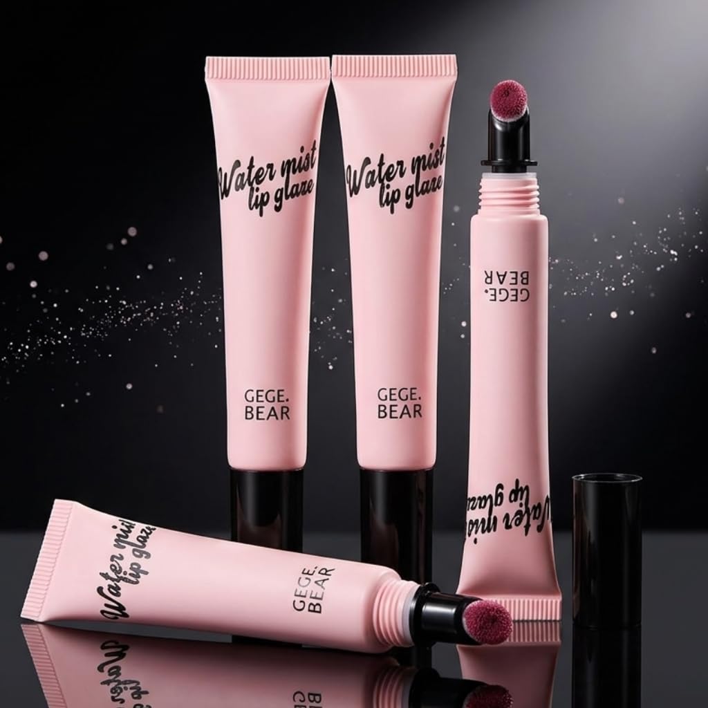 Gege Bear Dreamy Matte Lipstick | Water Mist Soft Velvet Texture | Lightweight Feel with Full Coverage | Long-Lasting Lip Color | Includes Light Pink, Cloud Pink, Berry & Dawn Tea | Moisturizing with Plush Brush Applicator | Korean-Inspired Lipstick Shades for Women & Girls (03#Berry, 10g)-image-11