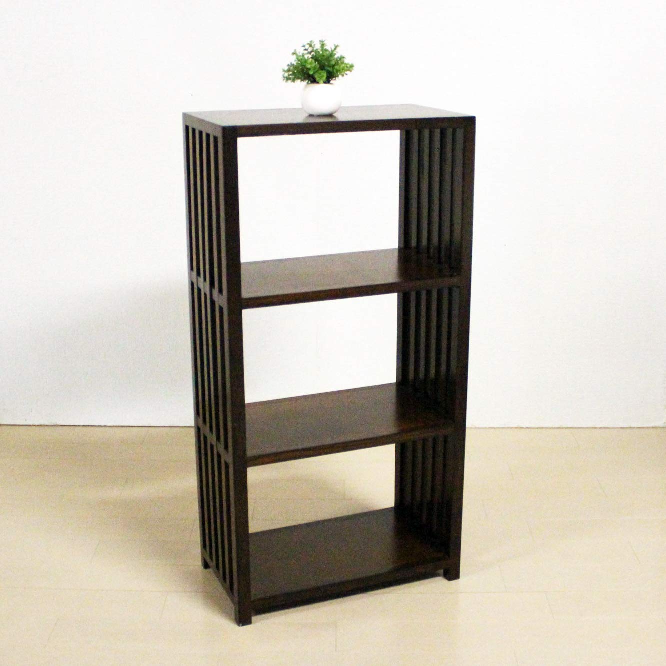 木製ラック 3段 格子状 ブラウン 09c55 楽天市場】木製 格子ラック 3段【ダークブラウン】[高さ89cm