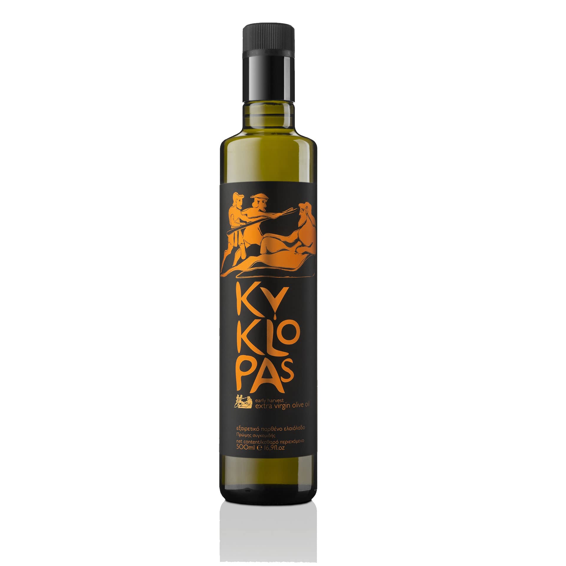 Kyklopas Early Harvest Extra Virgin Greek Olive Oil Cold Pressed ,Glass Bottle, 500 ml