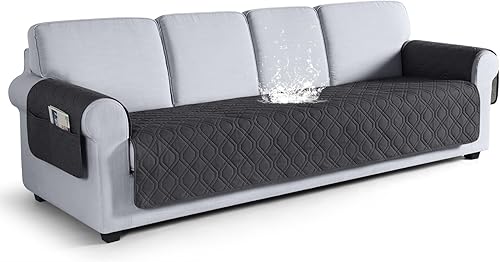 Miniatura 35 de VANSOFY Funda de Sofá, Fundas de Sofá Impermeables Lavables Forro Protector de Muebles Fundas de Asiento de Sofá Antideslizantes para Perros, Azul