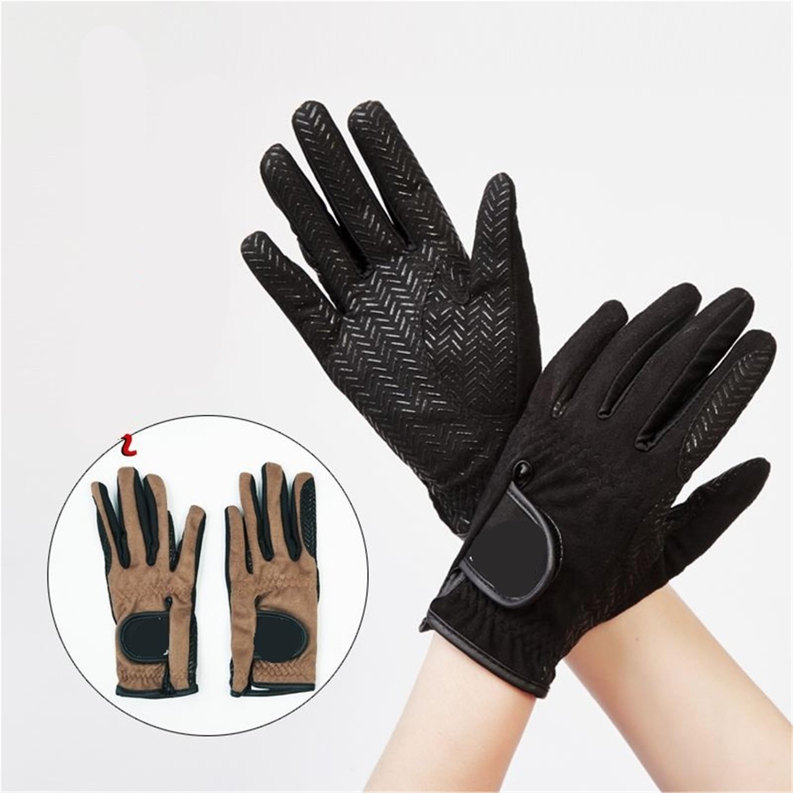 Generico Guanti da equitazione equestri leggeri e professionali, antiscivolo in silicone traspirante per comfort e prestazioni