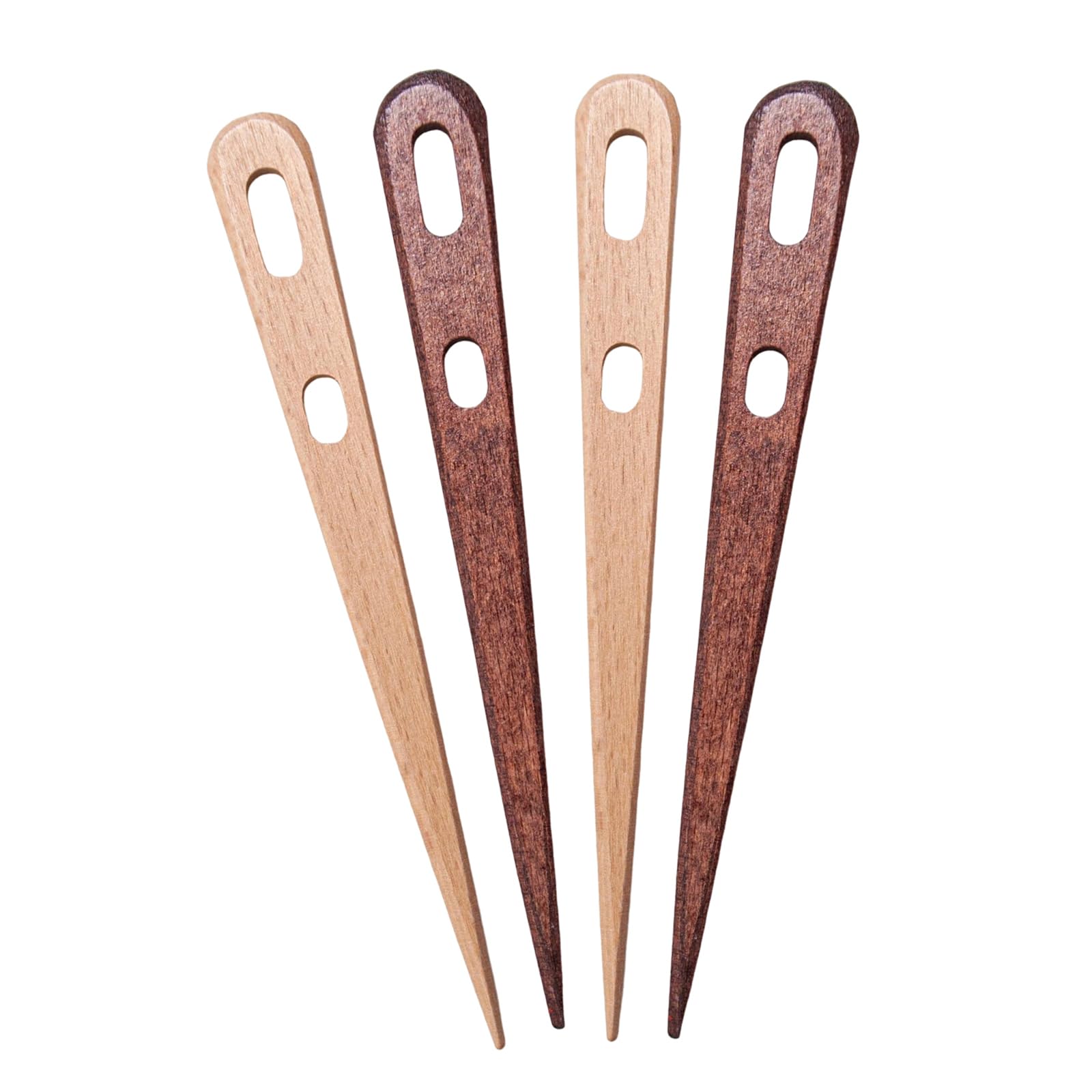 4Pcs Multipurpose Large Two-Eyed Nalbinding Needle – Tapestry Needle for Weaving, Knitting, and Crochet – Handmade Binding Tool in Beech Wood