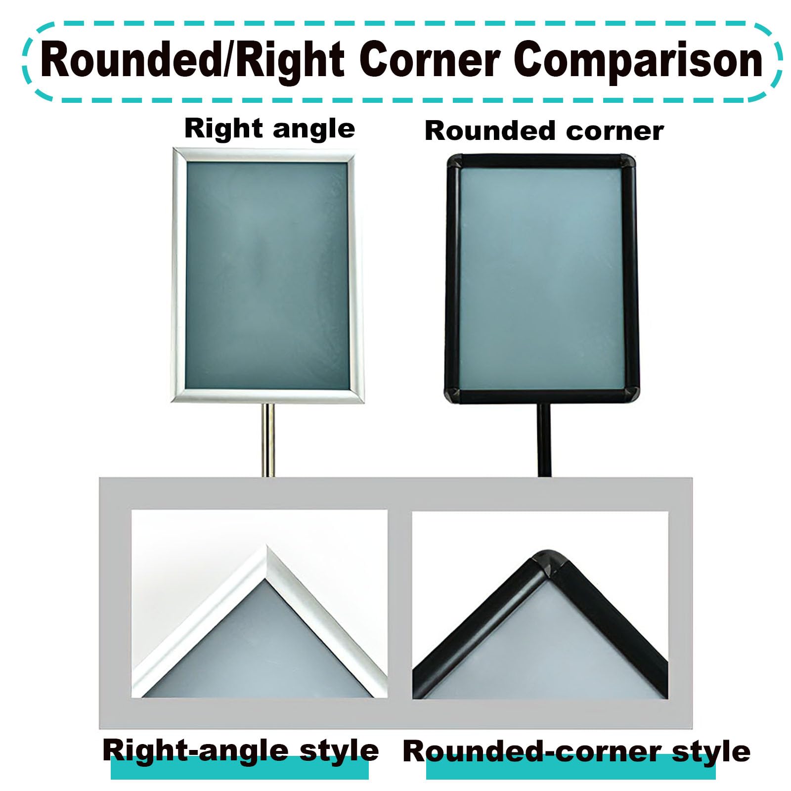 Soporte para carteles A4, soporte para carteles, pantalla de pie ajustable para negocios, ferias, publicidad de oficina A4 Gold Right-angle style