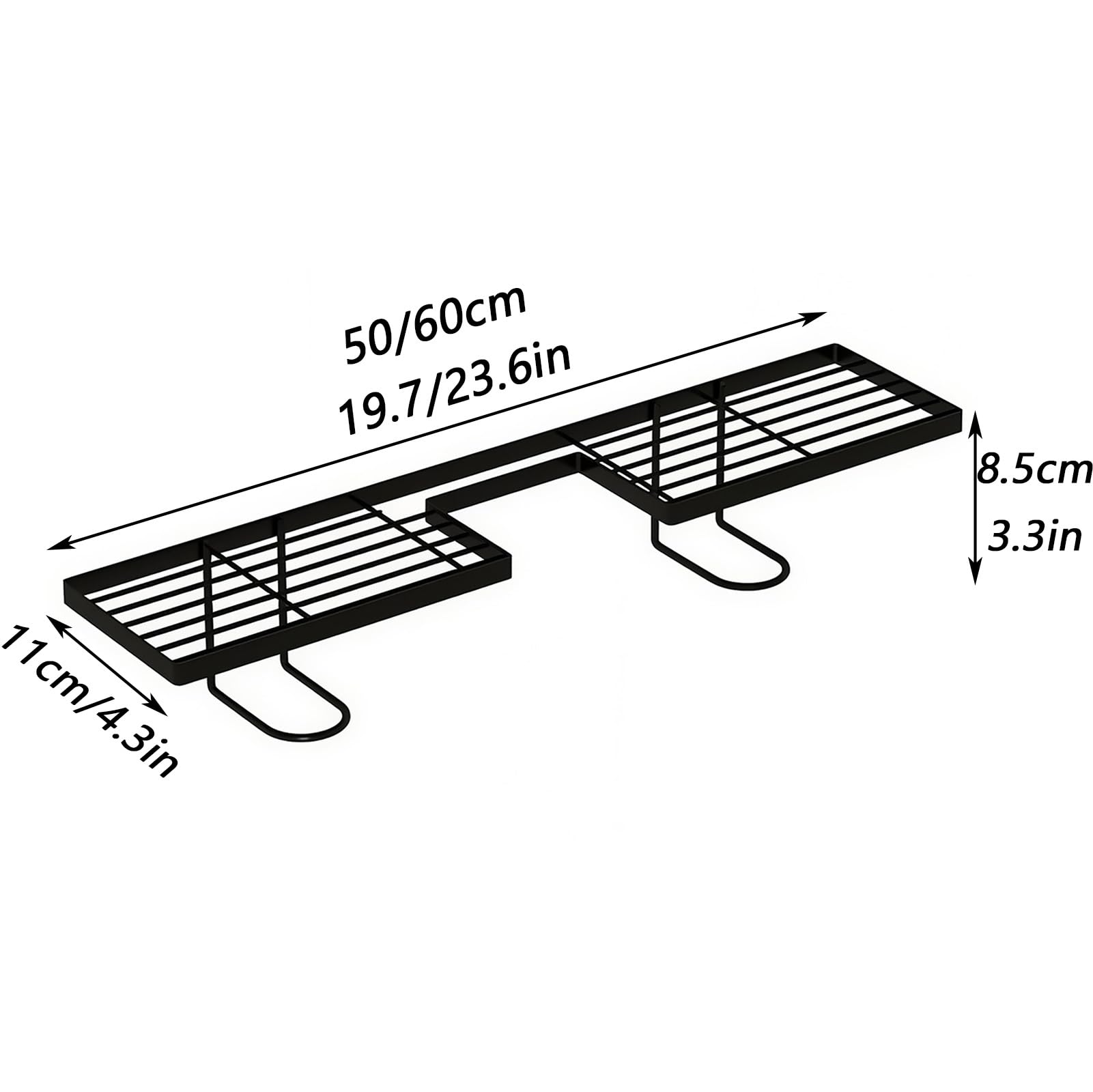 Waschbeckenablage Ohne Bohren, Waschbeckenregal Über Wasserhahn, Leicht Zugänglich, Wasserdicht und Rostfrei, für Badezimmer und Küchen(Black,60cm/23.6in)