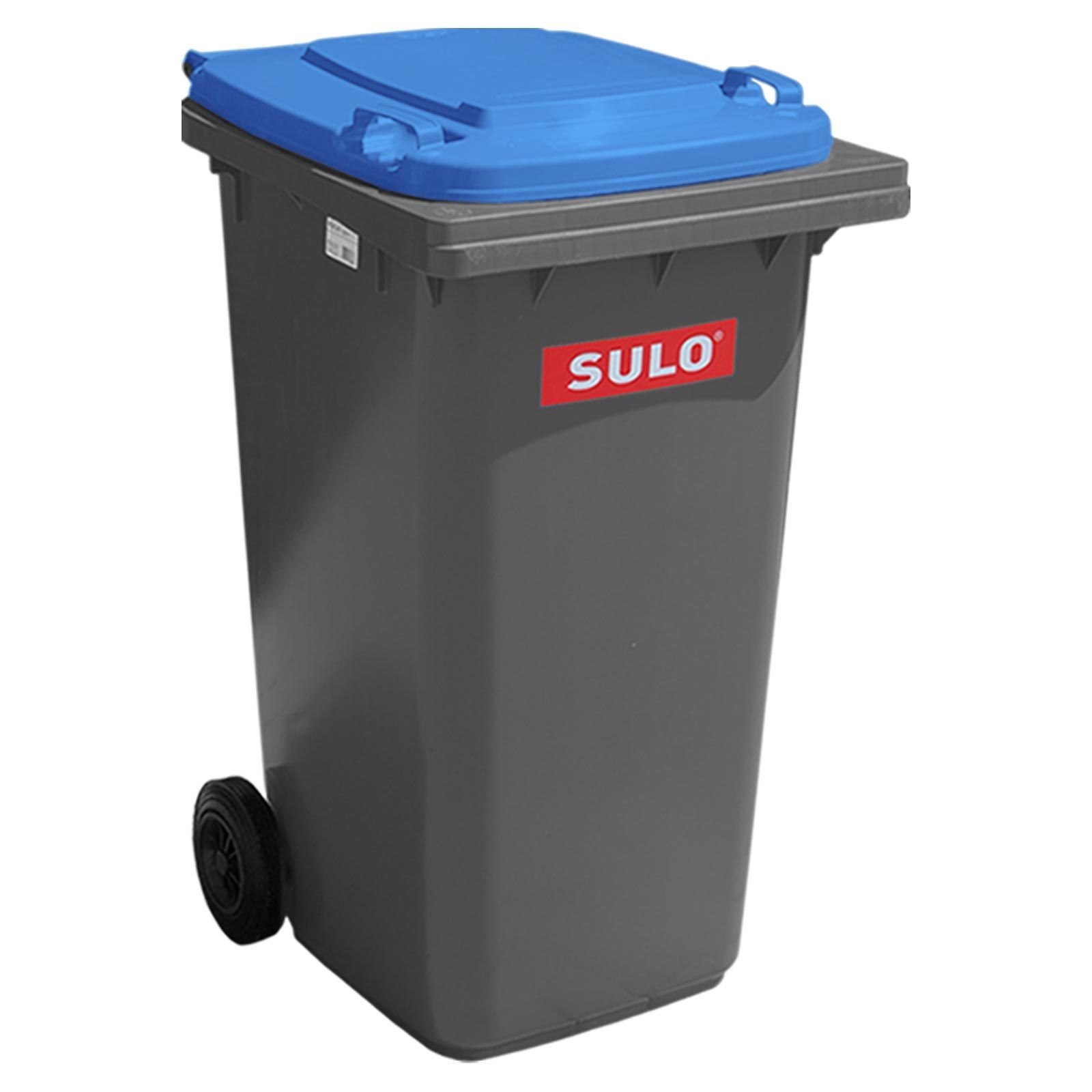 SULO Müllgroßbehälter 240 grau mit blauem Deckel