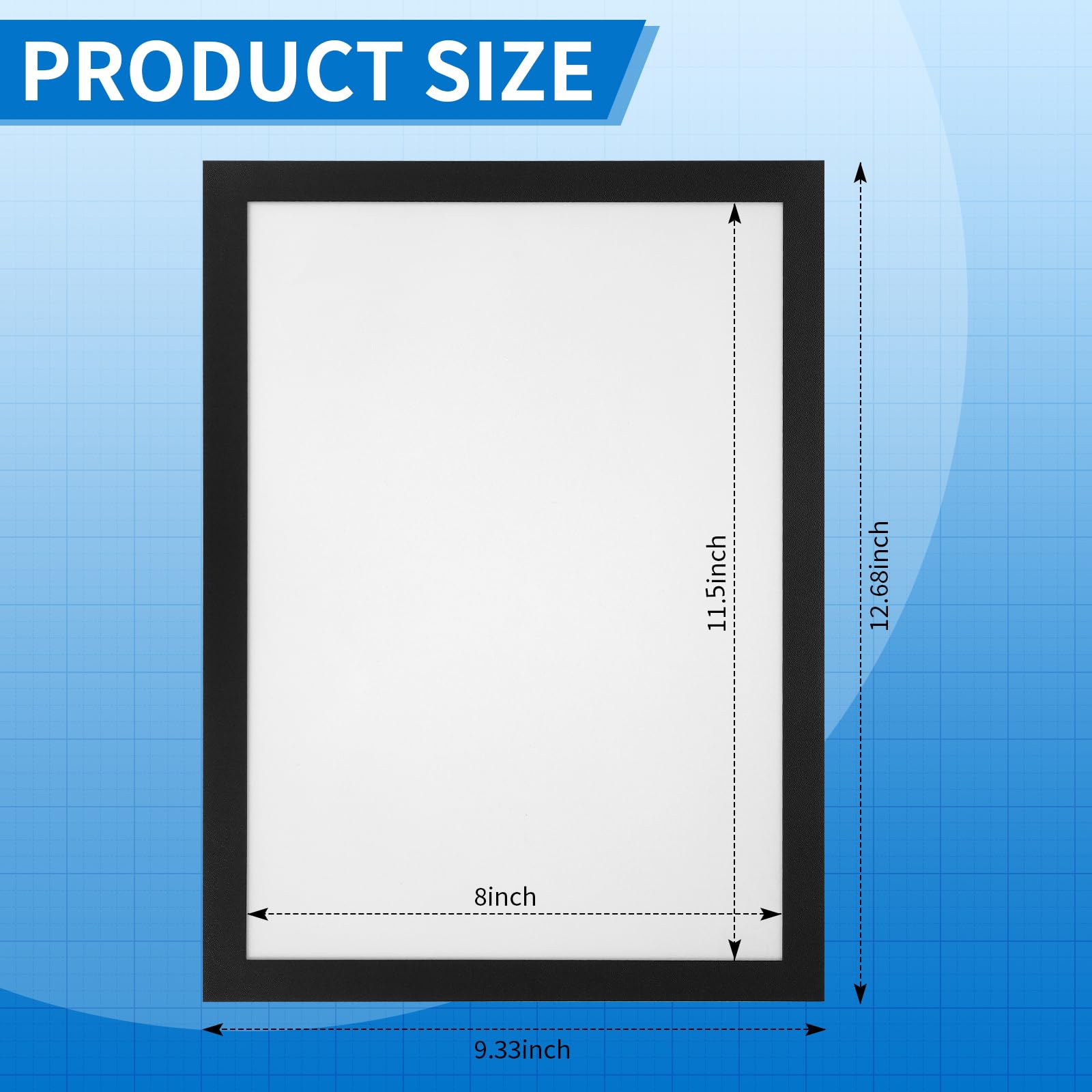 20 Pieces Magnetic Sign Holder 8 x 11.5inches, Self-Adhesive Door Window Document Reusable Adhesive Frames, Wall Glass Peel and Picture Frames (Black)