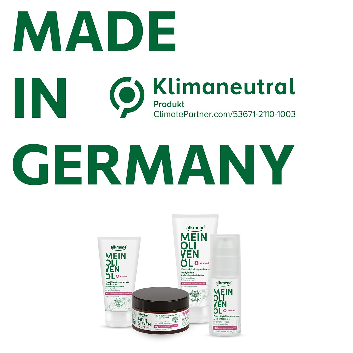 alkmene Gesichtscreme trockene Haut - 100% bestätigen glattes Hautgefühl | 6x 50 ml Feuchtigkeitscreme Gesicht vegan mit Olivenöl - Trockene Haut Gesicht - Moisturizer face - Gesichtscreme Damen