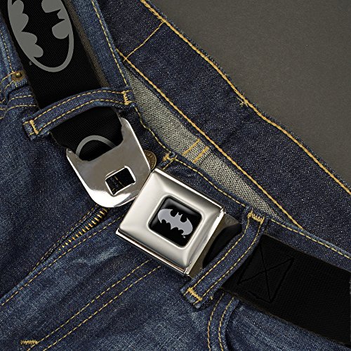 Buckle-Down Men's Seatbelt Belt Batman Kids, Shield Black/Gray, 1.0" Wide-20-36 Inches2