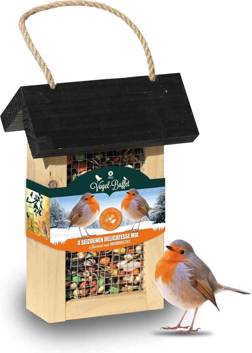Complete Buffet D Oiseaux Picknick Mangeoire A Oiseaux Nichoir Fsc Bois Pour Rouge Gorge Y Compris La Nourriture Et Cordon De Suspension Amazon Fr Jardin