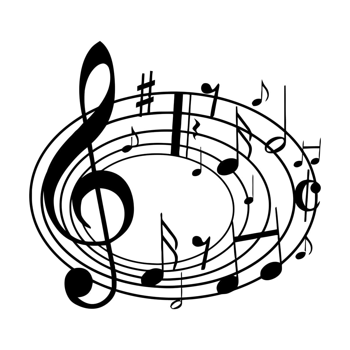 Lzhouting Wall Stickers 0890 Musical Notes Wall Decals Music Art House Interior Room Wall Stickers Removable Art Mural Home Decoration Wallpaper Small - 42X48cm