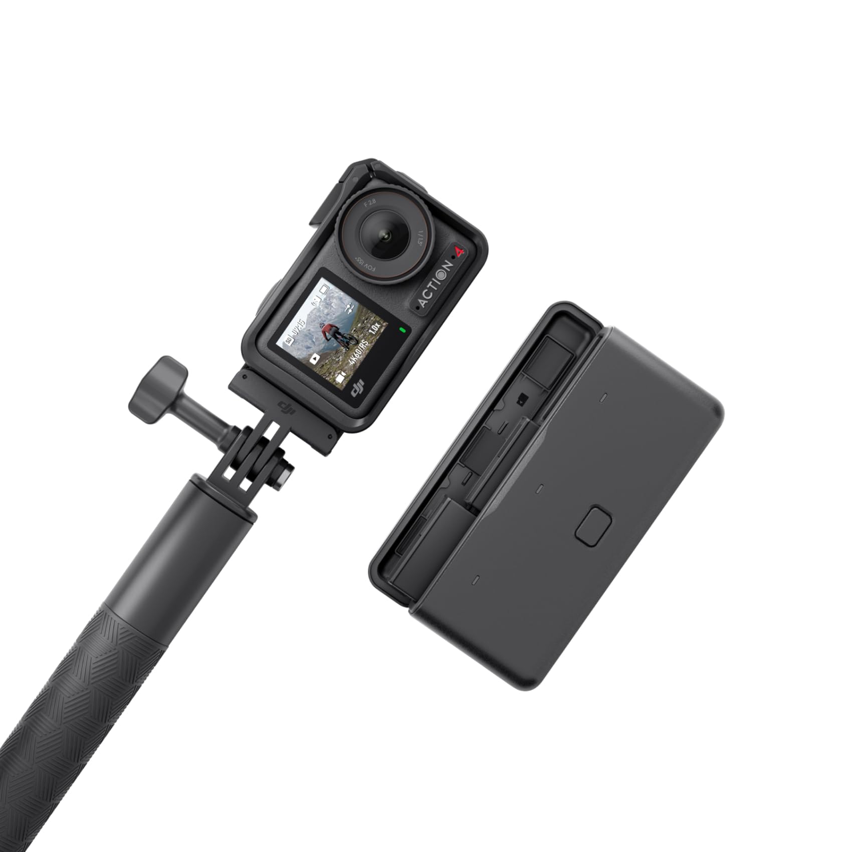 DJIOsmo Action 4 Adventure Combo - 4K/120fps Waterproof Camera with 1/1.3-Inch Sensor, 10-bit & D-Log M Color Performance, 155° Wide FOV, 3 Extra Batteries, UAE Version with Official Warranty Support