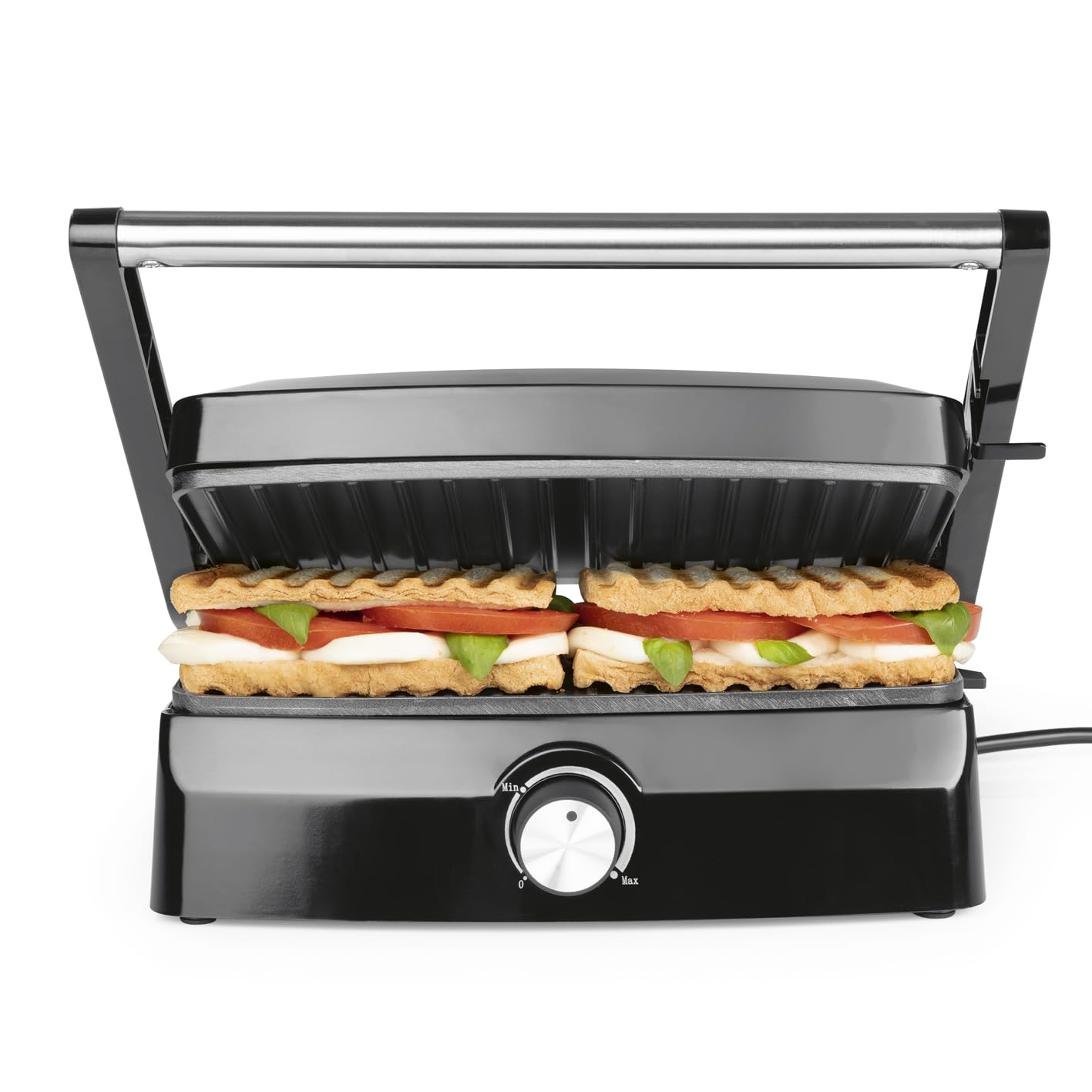 GOURMETmaxx Grill kontaktowy z powłoką zapobiegającą przywieraniu, 1000 W, bezstopniowa regulacja, uchwyt Cool-Touch