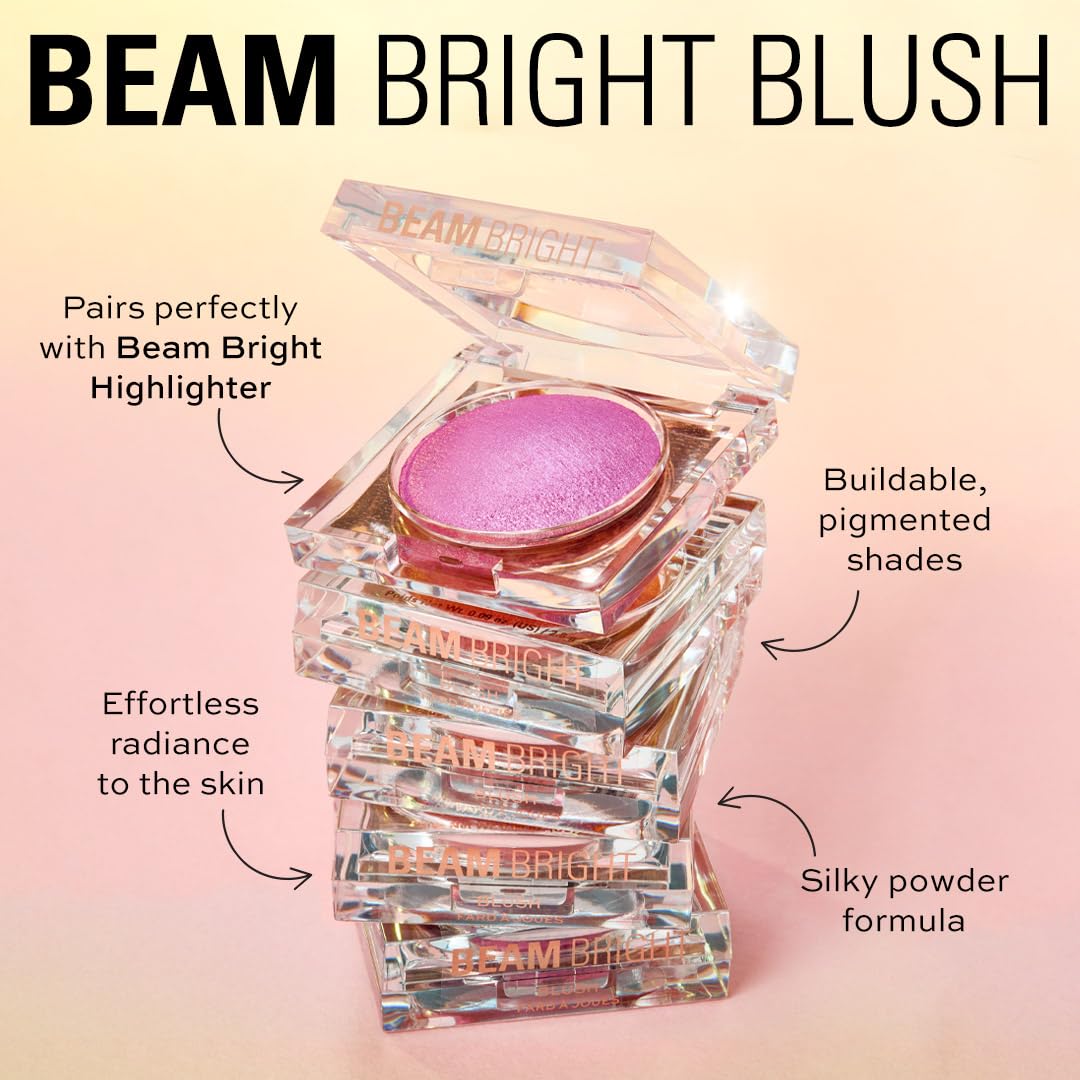 Rewolucja, Beam Bright Blush, Blush Poudre Facile à Estomper & Modulable, Effet Lumière pour Joues Radieuses, Végan & Sans Cruauté, Lick of Lilac