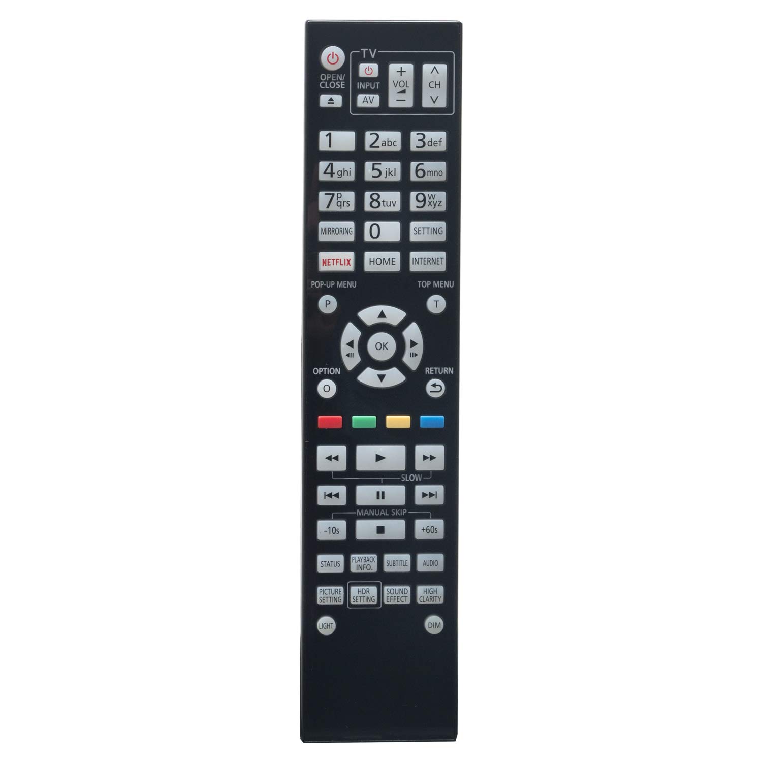 N2QAYA000172 Télécommande Fit for Panasonic UHD Blu-Ray Player DP-UB9000 | DP-UB9004 DP-UB9004EGK DP-UB9000EGK DP-UB9000GNK N2QAYA000172 Télécommande Fit for Panasonic UHD Blu-Ray Player DP-UB9000 | DP-UB9004 DP-UB9004EGK DP-UB9000EGK DP-UB9000GNK