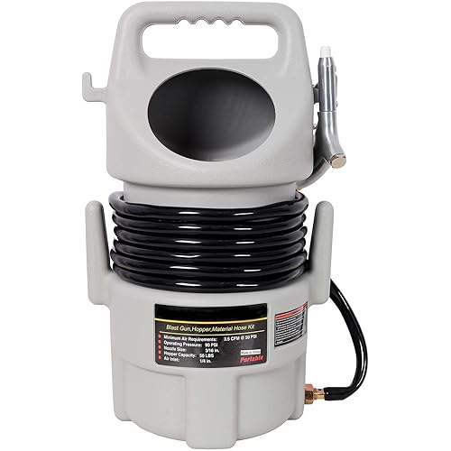 Sandblaster Gun Kit, Portable Pneumatic Abrasive Blaster, Handheld Sand Blaster for Paint Stripping & Surface Cleaning, Heavy Duty Small Sandblasting Tool for Car Restoration, Workshop