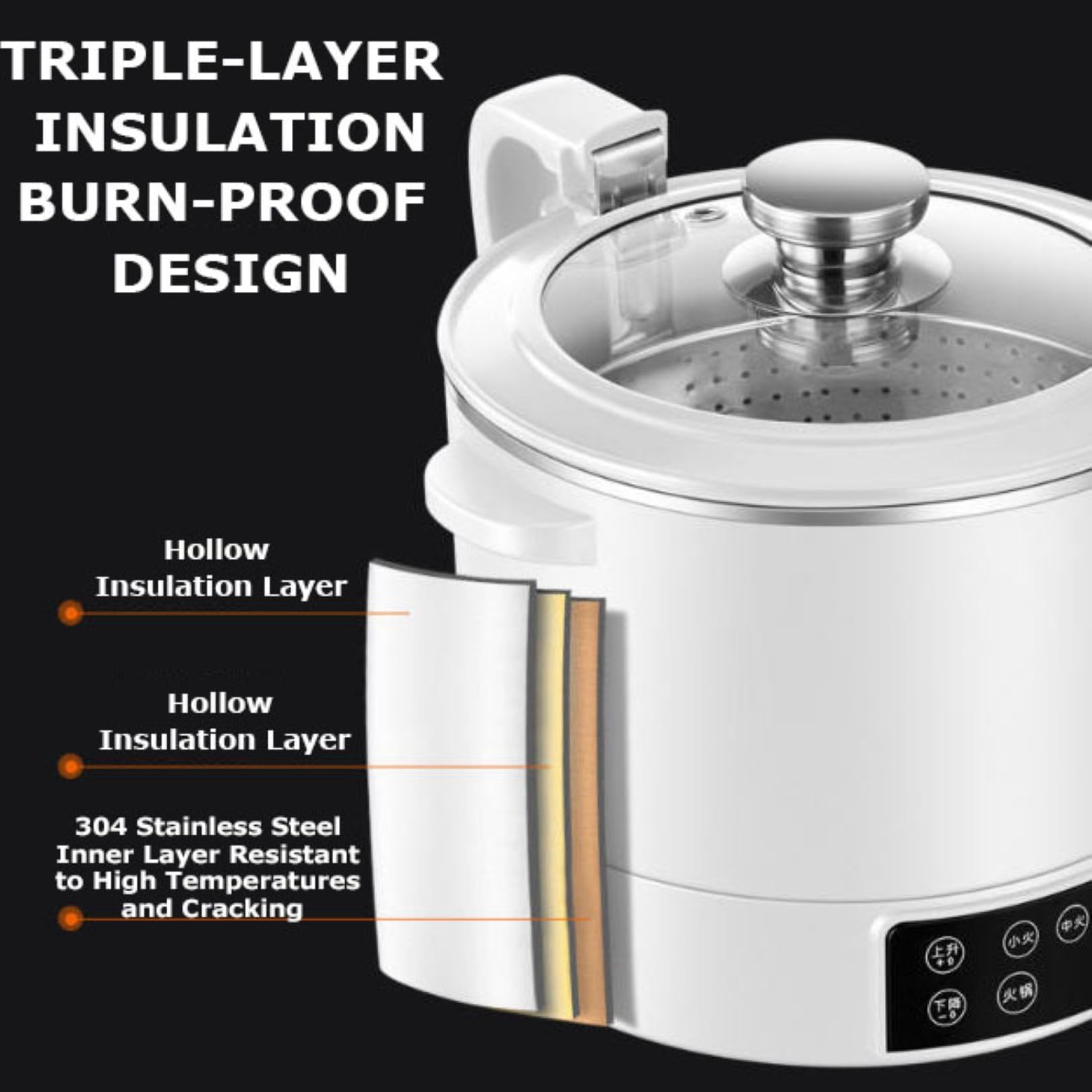 Générique Cuiseur à Riz 3L Multifonctionnel à 3 Vitesses réglables, Design à Corps divisé avec Panier Vapeur en Acier Inoxydable pour la Cuisine Domestique et Les fondues (Vert)