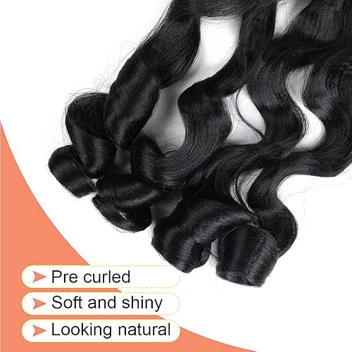 Miniatura 4 de Lanseek Cabello trenzado francés de 24 pulgadas, cabello ondulado suelto para trenzar, paquete de 8 paquetes de extensiones de cabello suave para