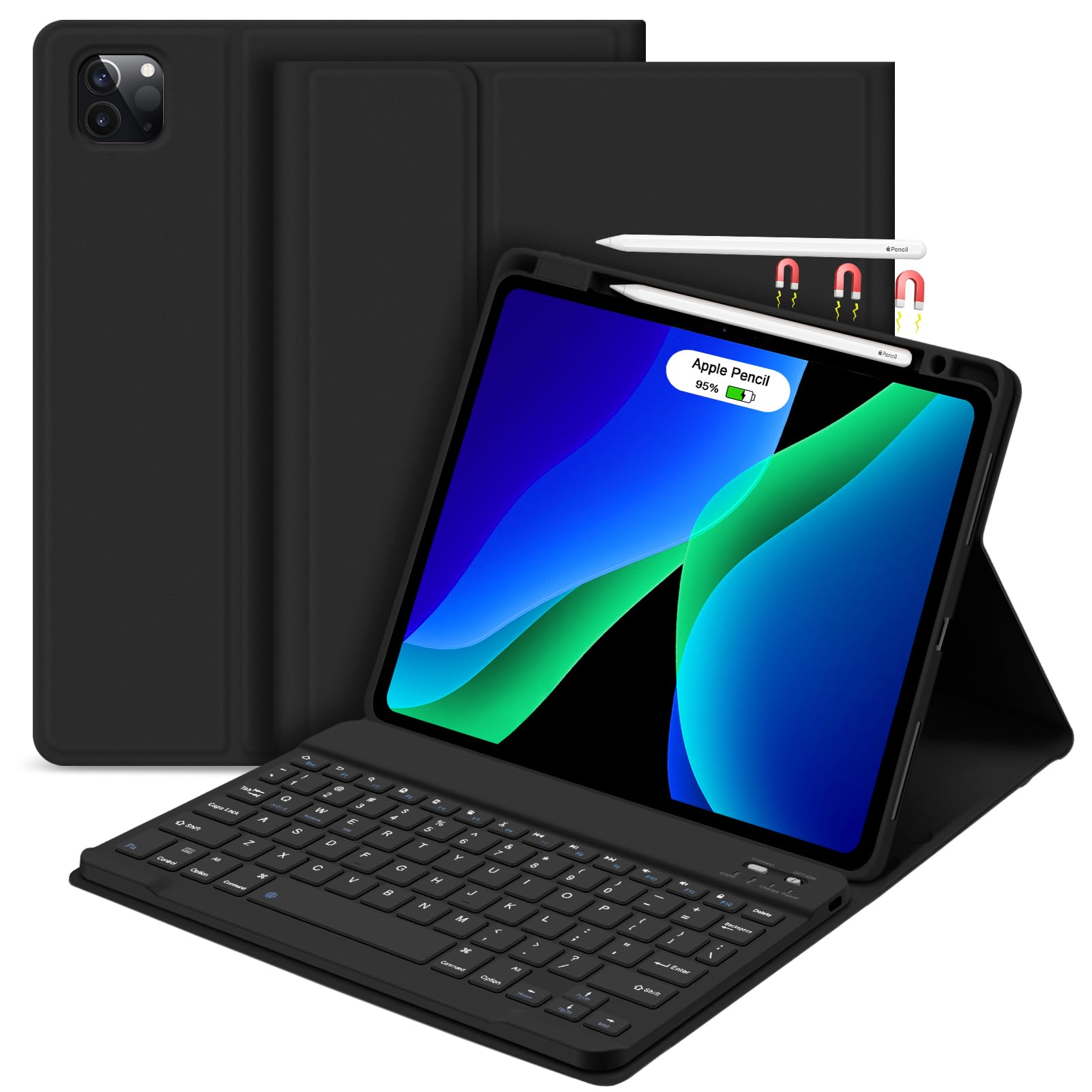 GOKOCO for iPad Pro 11 inch M5 2025/M4 2024 Case with Keyboard-Keyboard Case for iPad Pro 11" 2024 with Pencil Holder,Wireless Detachable Keyboard,