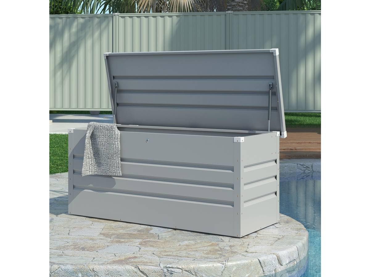 Coffre de Jardin Métal Store 680L - Argent