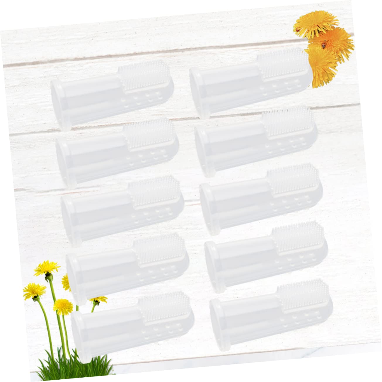 SUPVOX 10pcs Pet Silicone Finger Brush Toothbrush Set for Cats and Dogs Removal Pet Tool Lightweight and Portable Comfortable Design