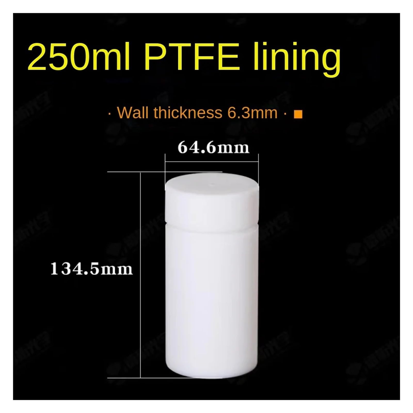 Hydrothermischer Reaktor, Reaktorkesselgefäß 5-500 ml PTFE-Kammer for Autoklaven-Hydrothermalsynthese-Reaktorkessel Ausgekleidetes Gefäß(520ml)