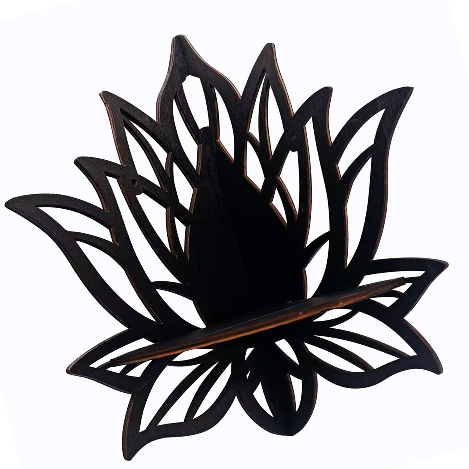 GTYLF Wood Flower Corner Shelf Wall Mount Hollowed Out Floating Shelves Storage Rack Organizers for Home Living Room Decors Wood Wall Storage Shelf