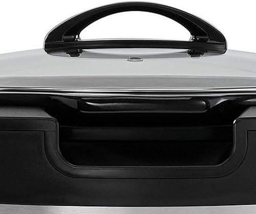 Miniatura 3 de Crock-Pot Thermoshield - Olla de cocción lenta con asas de fácil transporte, olla de cocción lenta manual de 6 cuartos de galón, color negro