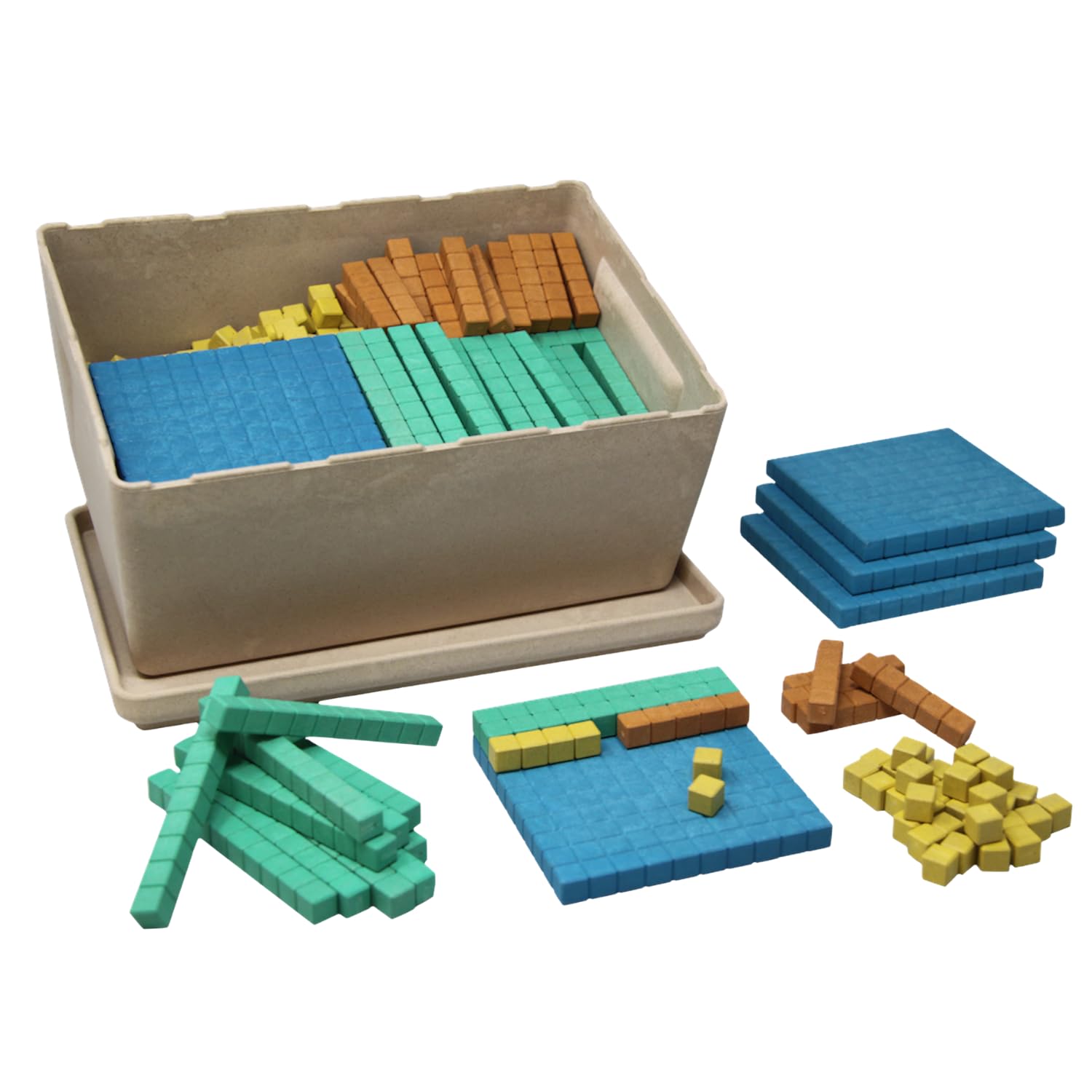 WISSNER® RE-Wood Farbiger Dienes Klassensatz (452 Teile) – Lernspielzeug
