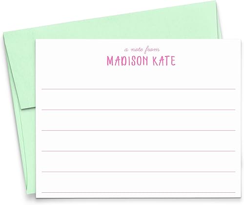 Personalized Lined Stationery for Girls, Personalized stationery for girls, Stationery for kids, Kids thank you notes, Your Choice of Colors and