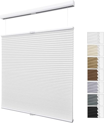 Persianas celulares opacas con diseño de panal de abeja de arriba hacia arriba, sin cordones, para ventanas, persianas para oscurecer la habitación,