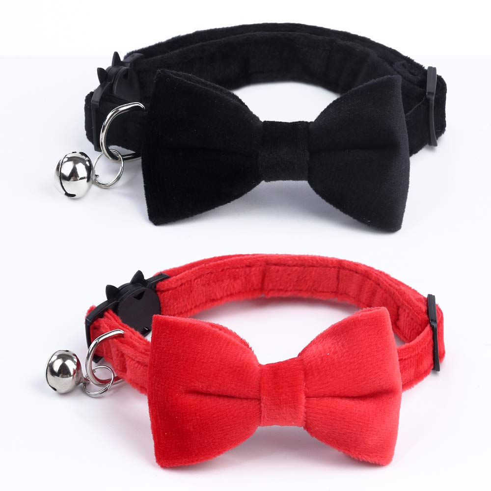 SuperBuddy Cat Collars Breakaway with Cute Bow Bell - 2 Pack Kitten Collar Plaid Cat Collar with Removable Bowtie Cat Collar for Cats Kittens… (B09L3WXZ67) Amazon Price History, Amazon Price Tracker