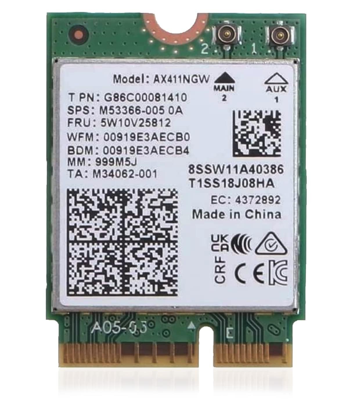 AX411 WiFi 6E Card | Tri-Band Wi-FI | Up to 3.0 Gbps | CNVio2 M.2 WiFi Card for PC | Supports Bluetooth 5.3 | Requires Intel 12th+ Gen CPU Windows 10/11, Linux | AX411NGW (AX411)