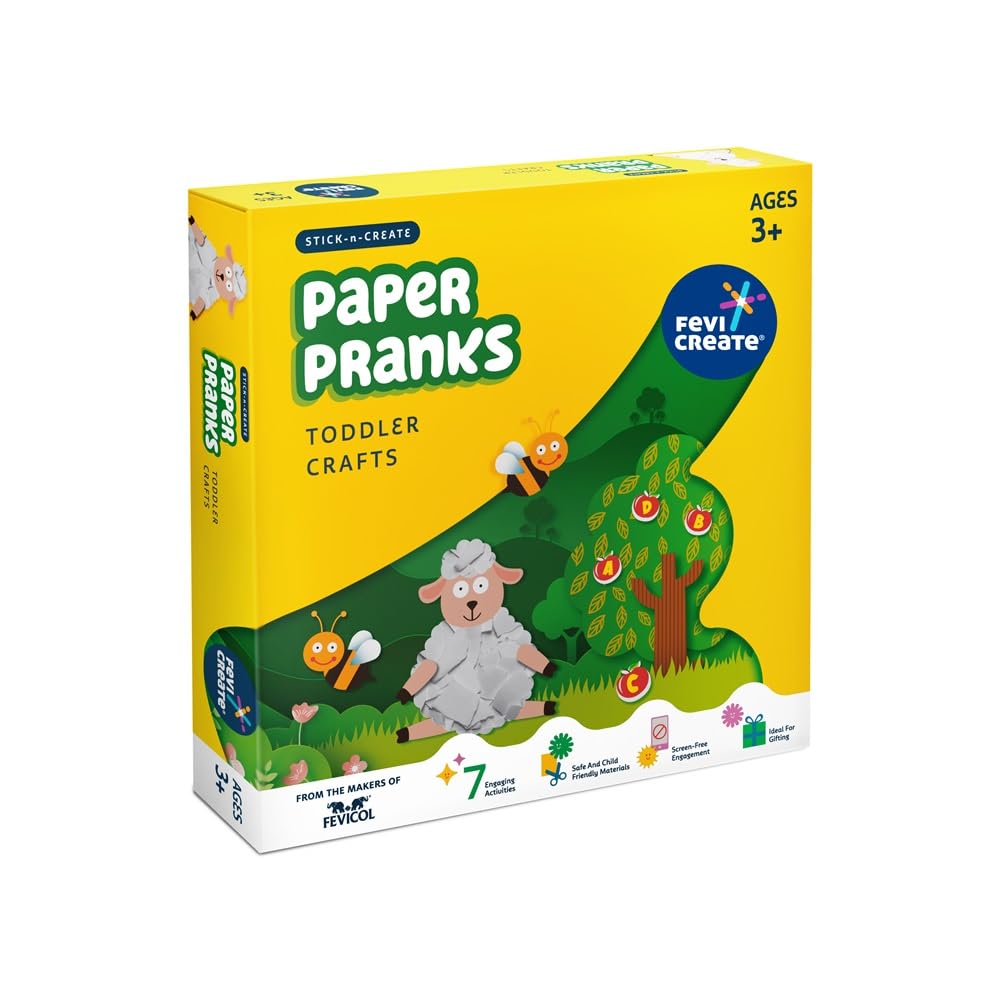 Fevicreate DIY Art and Craft Box for Toddlers and preschoolers with 7 Unique Activities Craft Materials provided Kids Need Minimal Help Birthday Gift for 2+ Years