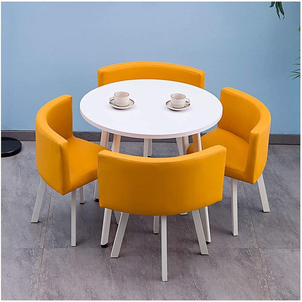 Office Reception Lounge Area Coffee Shop Tea Shop Leisure Table Balcony Living Room Round Table 80cm Solid Wood Dining Table Family Living Room Kitchen Lounge Table (Color)