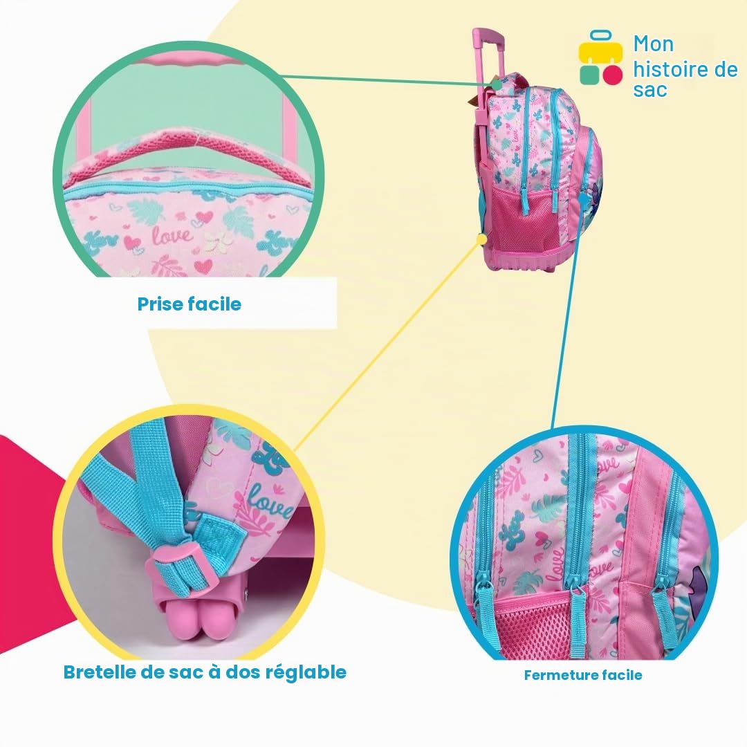 mybagstory | Sac à roulettes Stitch | 2 Compartiments | 43 cm