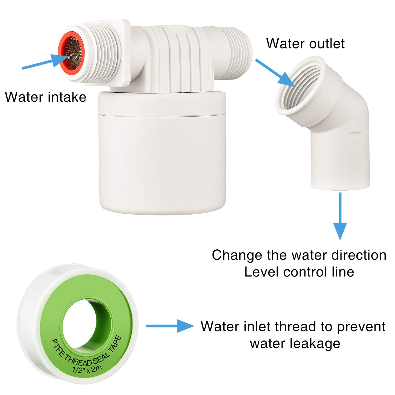 2 Pieces 3/4 Inch Water Float Valve Automatic Control Water Level Valve