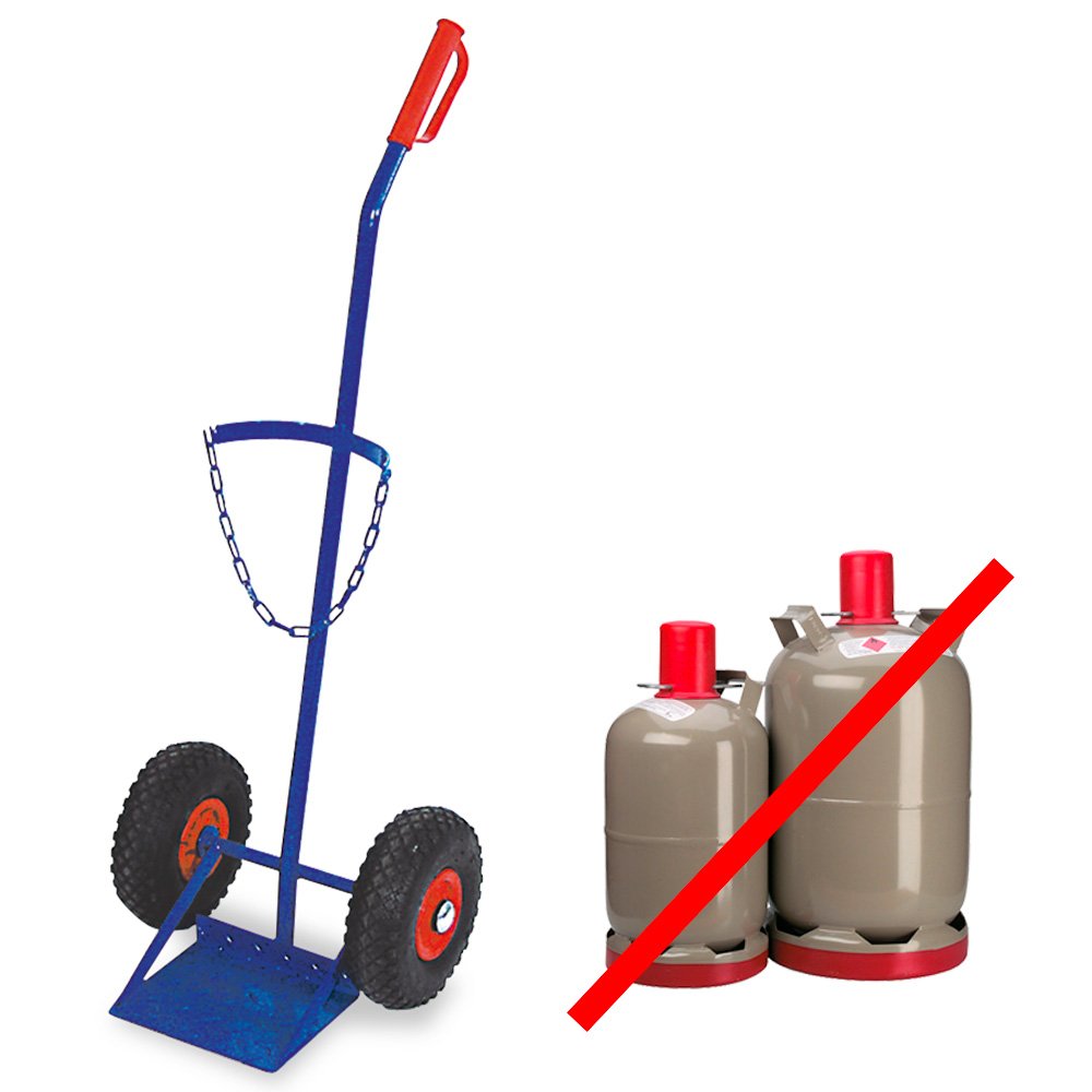 BRB Stahlflaschenkarre für 1 Flasche, Tragkraft 100 kg, für Gasflaschen mit 140-210 mm Durchmesser