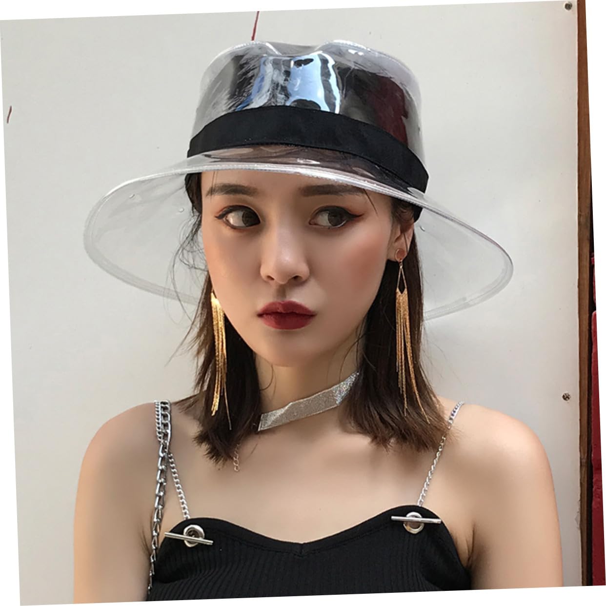 Cappello da Trasparente in PVC Unisex Protezione per Sole e Pioggia per Escursionismo e Attività Outdoor
