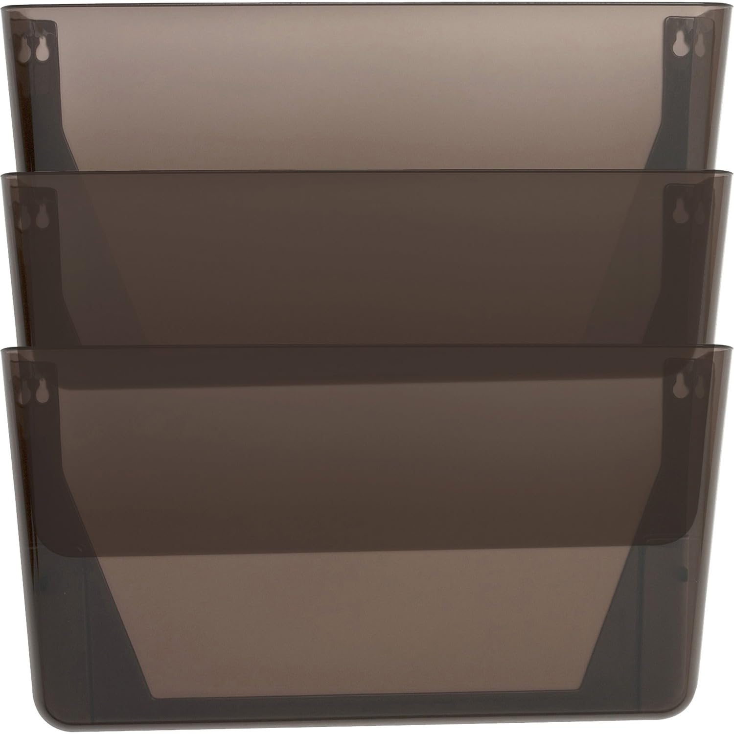 Lorell 60002 Wall File Pockets, 13-1/8-Inch x4-1/4-Inch x14-3/4-Inch , 3/PK, Smoke