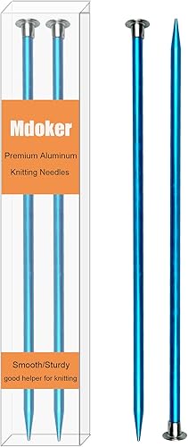 Mdoker Agujas de tejer de aluminio anodizado de 13.8 pulgadas, aguja de tejer de metal liso de un solo punto de color para proyectos de tejer de Mdoker Agujas de tejer de aluminio anodizado de 13.8 pulgadas, aguja de tejer de metal liso de un solo punto de color para proyectos de tejer de