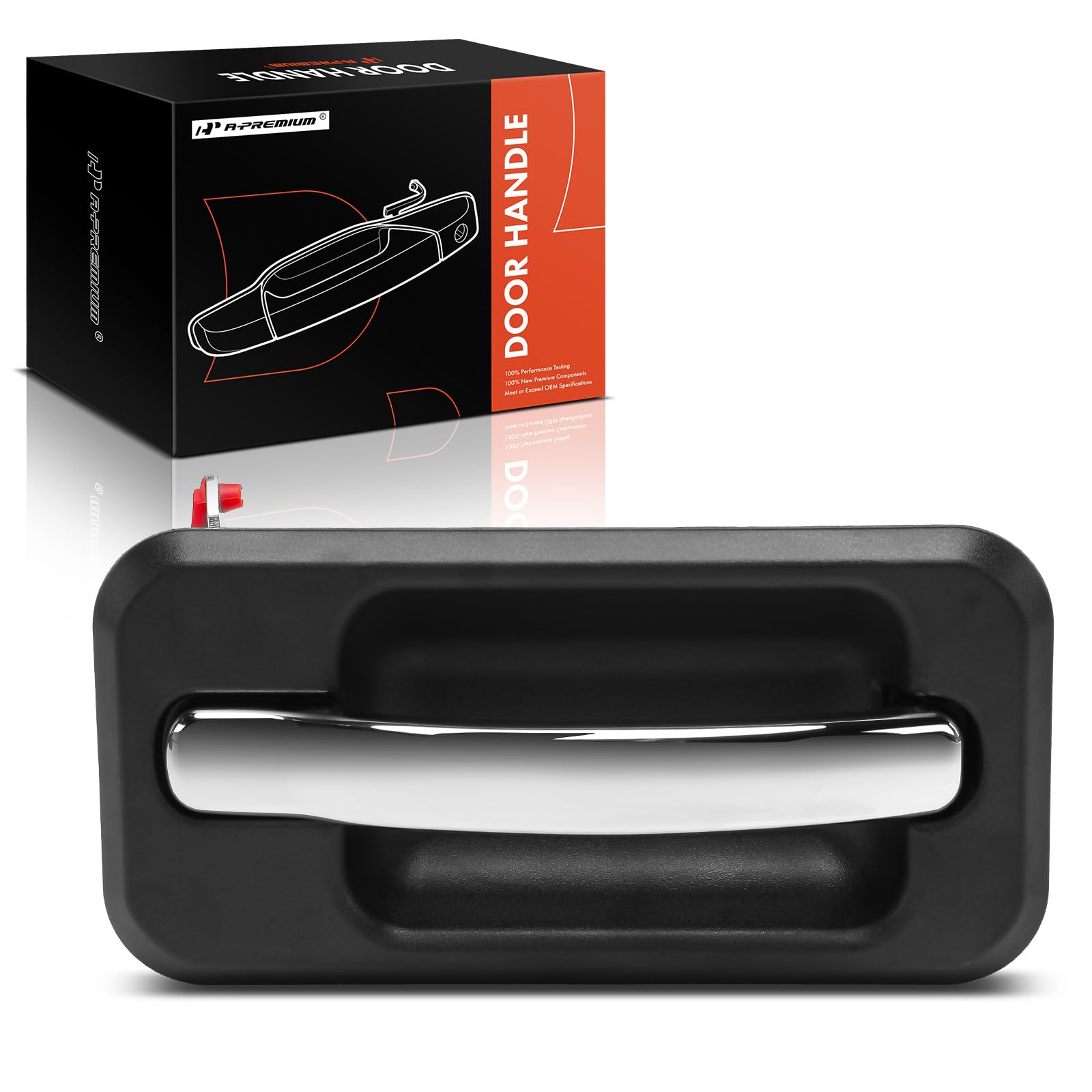 A-Premium Rear Right Passenger Side Exterior Door Handle Compatible with Hummer H2 2003-2009, Chrome and Black, Replace# 15104794, 25845865