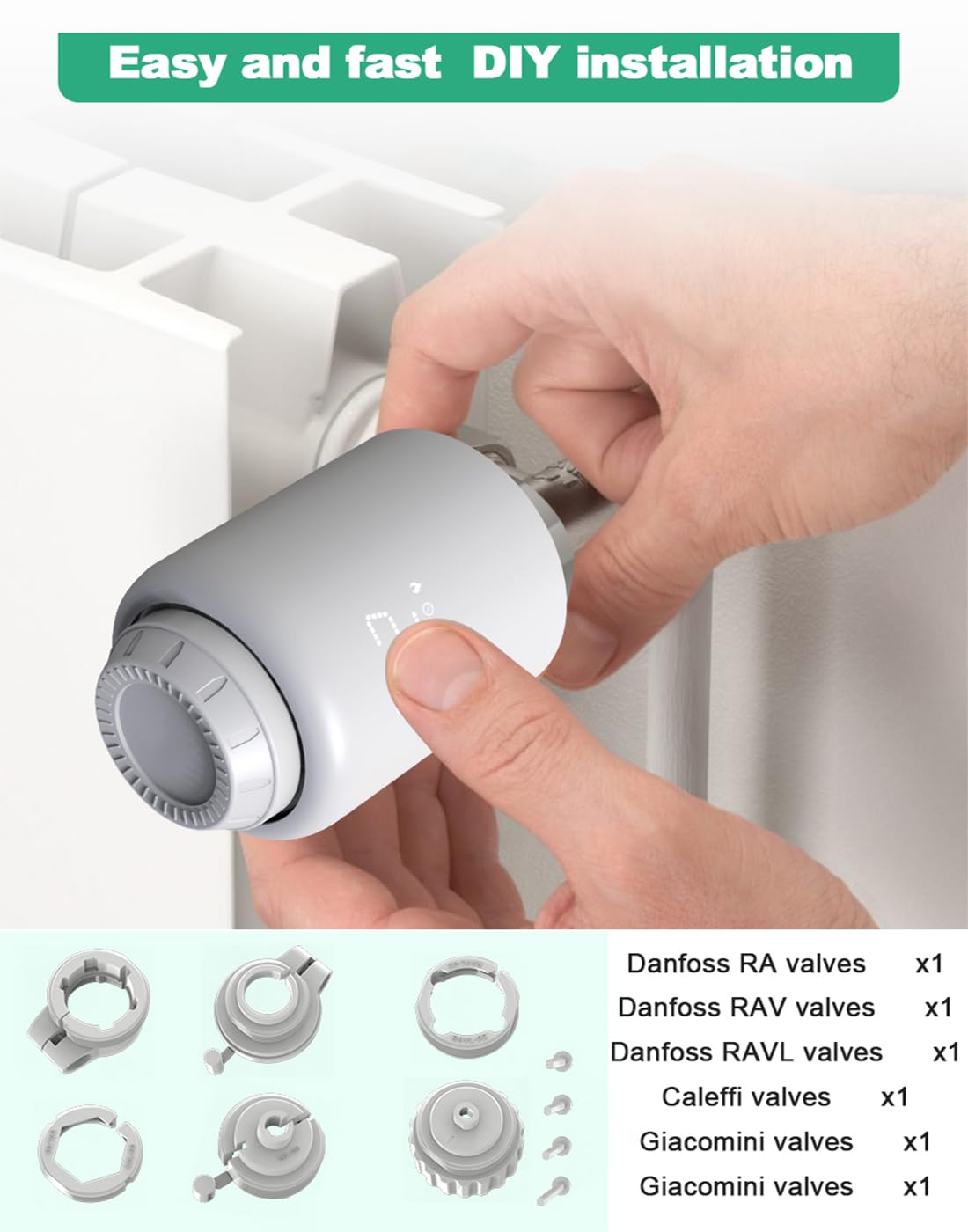 Smart Zigbee Valvola termostatica Raiator, termostato programmabile, controllo app Smart Life, controllo vocale, funziona con Alexa googlehome
