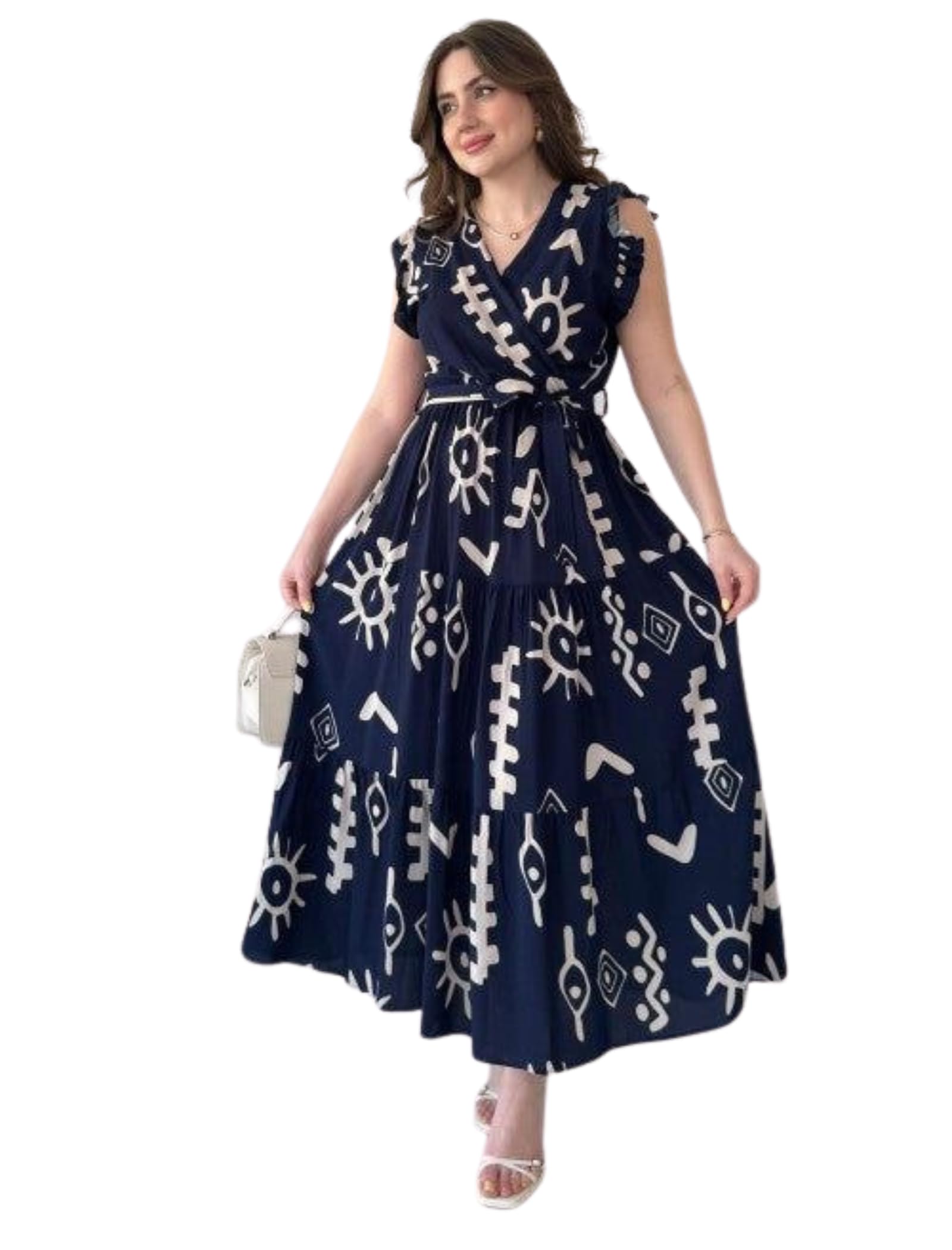 Modestouze Attires Dress for Women Western Maxi Style, Indo Western Dresses, One Piece Long Gown, A Line Flared Pattern, Ethnic Look Outfit for Women
