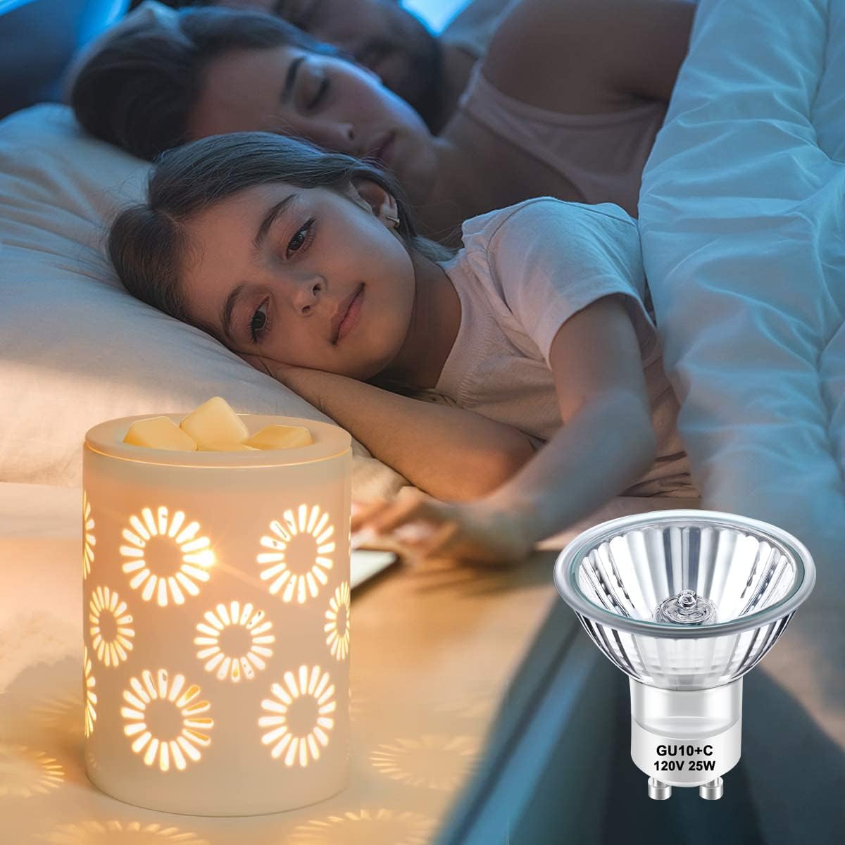 TAIYALOO GU10 Halogen Bulb 120V 25W NP5 Replacement Bulb for Candle Warmer, Scent Wax Burner, Fragrance Melt, Warming Bulb MR16 JDR Dimmable, 2700K Warm White, Pack of 4