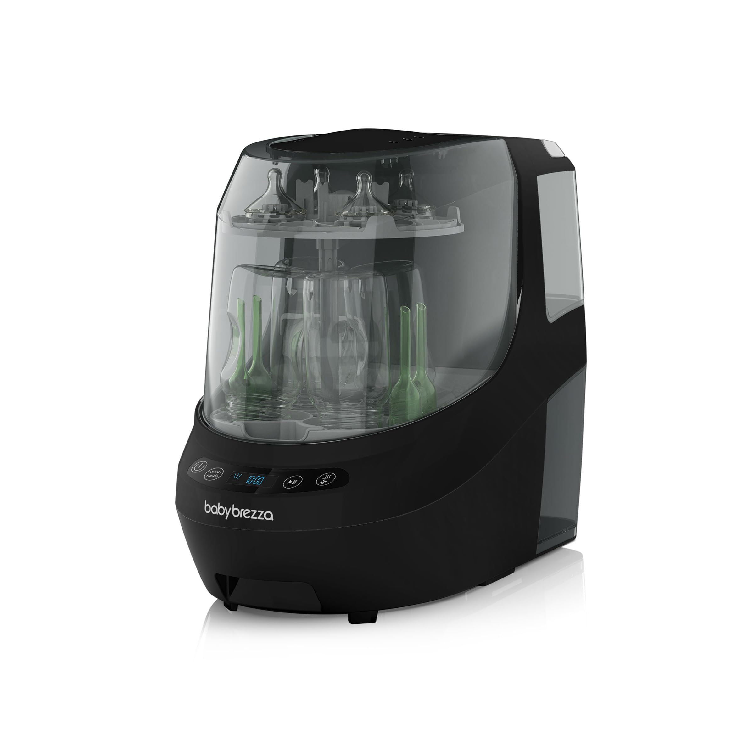 Baby Brezza Bottle Washer Pro - Limpiador de Biberones Automático, Esterilizador y Secador 3 en 1 | Lavado a Presión con 6 Modos de Limpieza | Mayor Capacidad - 4 Biberones y Accesorios (Negro)