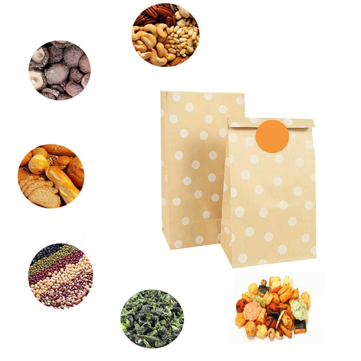 100 sacchetti piccoli di carta marrone, 6 x 10 cm, piccoli sacchetti di carta kraft per caramelle, semi, matrimoni, feste, compleanni (carta Kraft carta