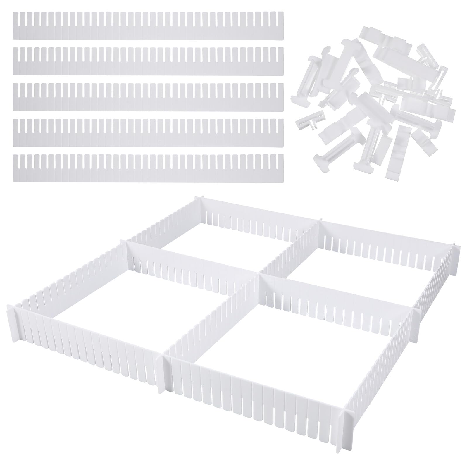 Cloisons de tiroirs réglables plastique PP séparateur modulaire bureau cuisine lot 34