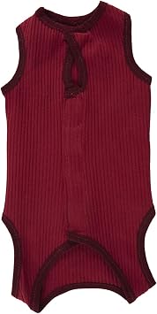 Lanyarco Pet Cat Recovery Suit Shirt Clothes,Collar Alternative for Cats,Burgundy Red Large
