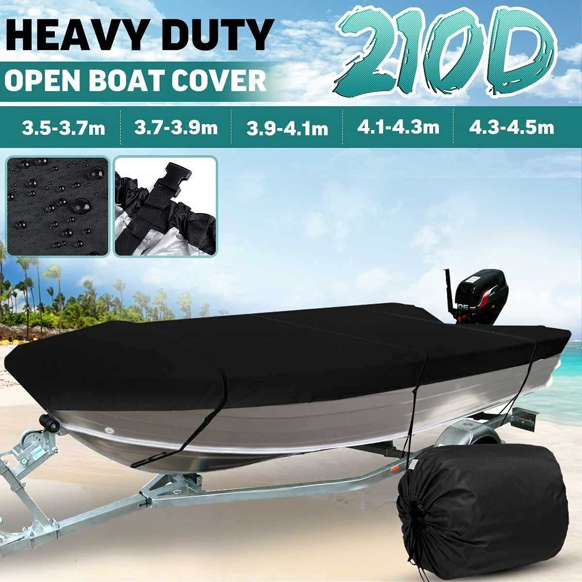 Boot Cover 3.5-4.5m Trailerable Heavy Duty Open Boot Cover Vissen Ski Runabout Waterdicht 210D Zonwerende Anti UV V-Hull Boot Cover (Couleur: 430x205cm