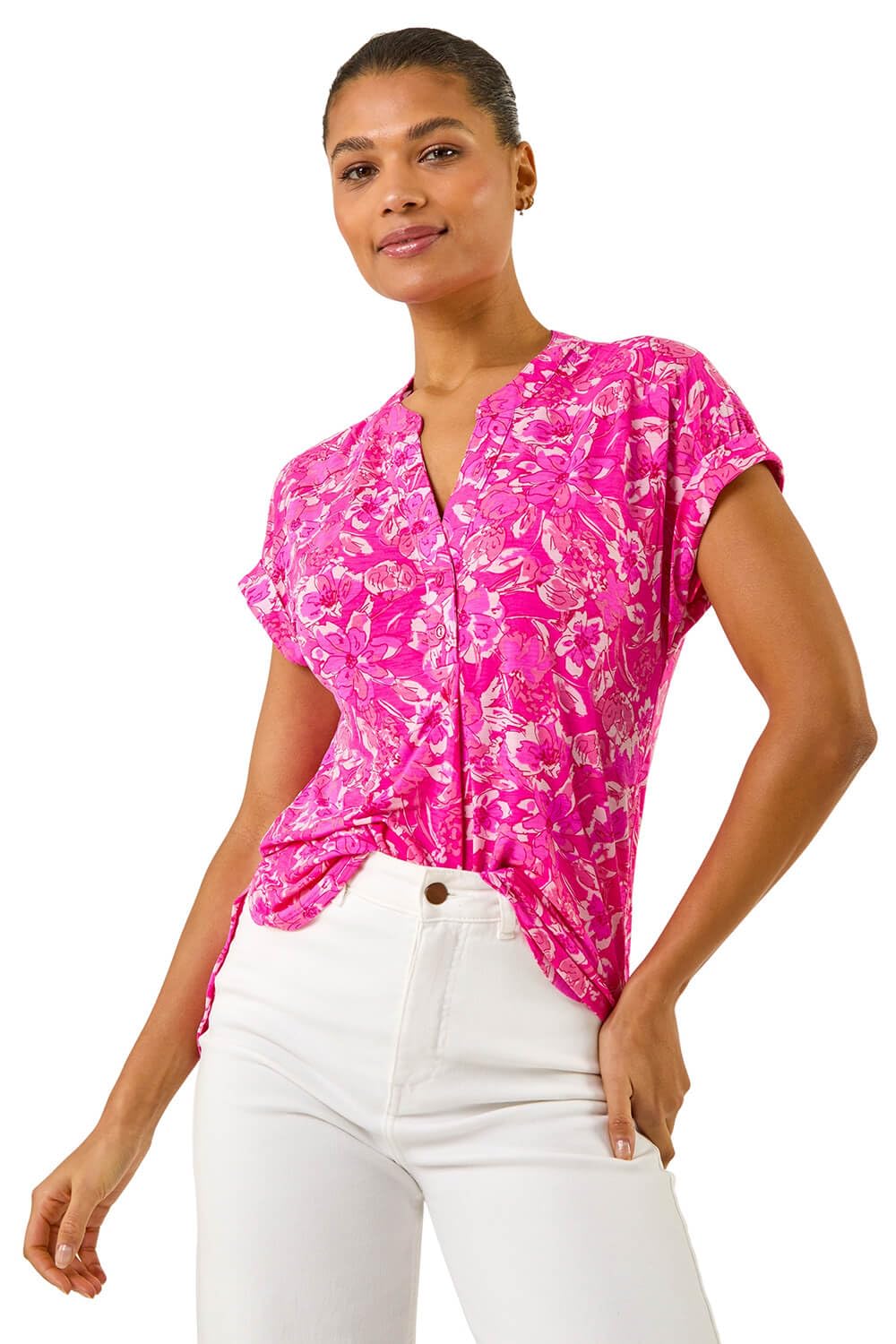 Roman Short Sleeve Shirt for Women UK Ladies Tunic Top Summer Blouse Casual Smat T-Shirt Spring Work Cocktail Party Going Out Special Occassion Holiday V-Neck